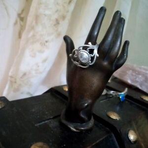 Rainbow moonstone 925 sterling silver ring